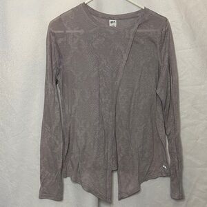 JoyLab Long Sleeve Asymmetrical Wrap Top Small Snakeskin Burnout Athleisure